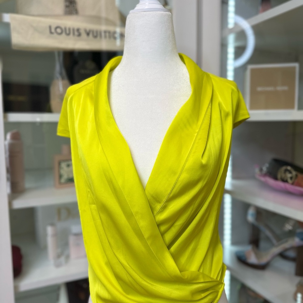 Vibrant Yellow Wrap Top
